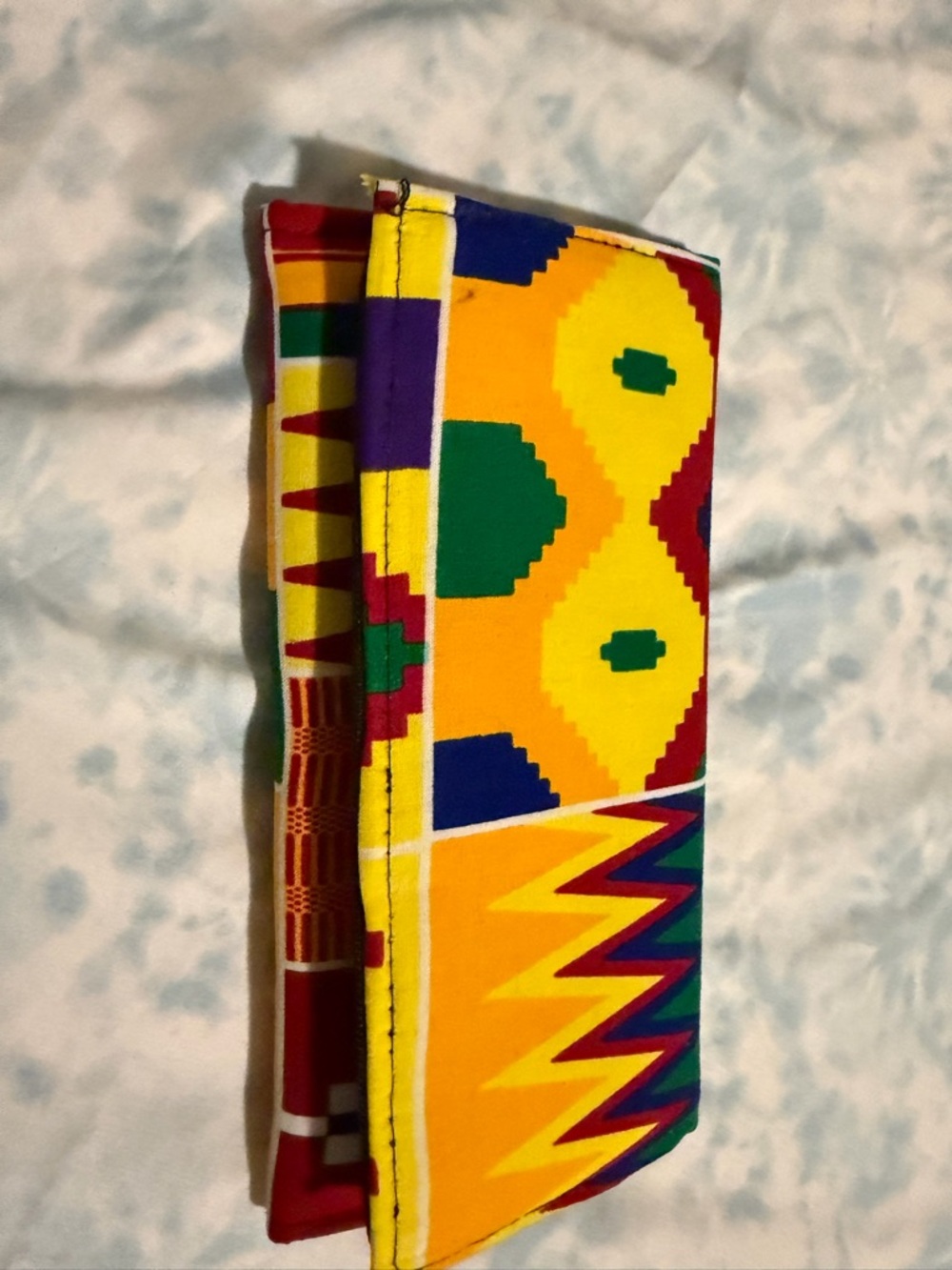 Colorful African Print Foldover Clutch - Yellow, Green, Red, Blue